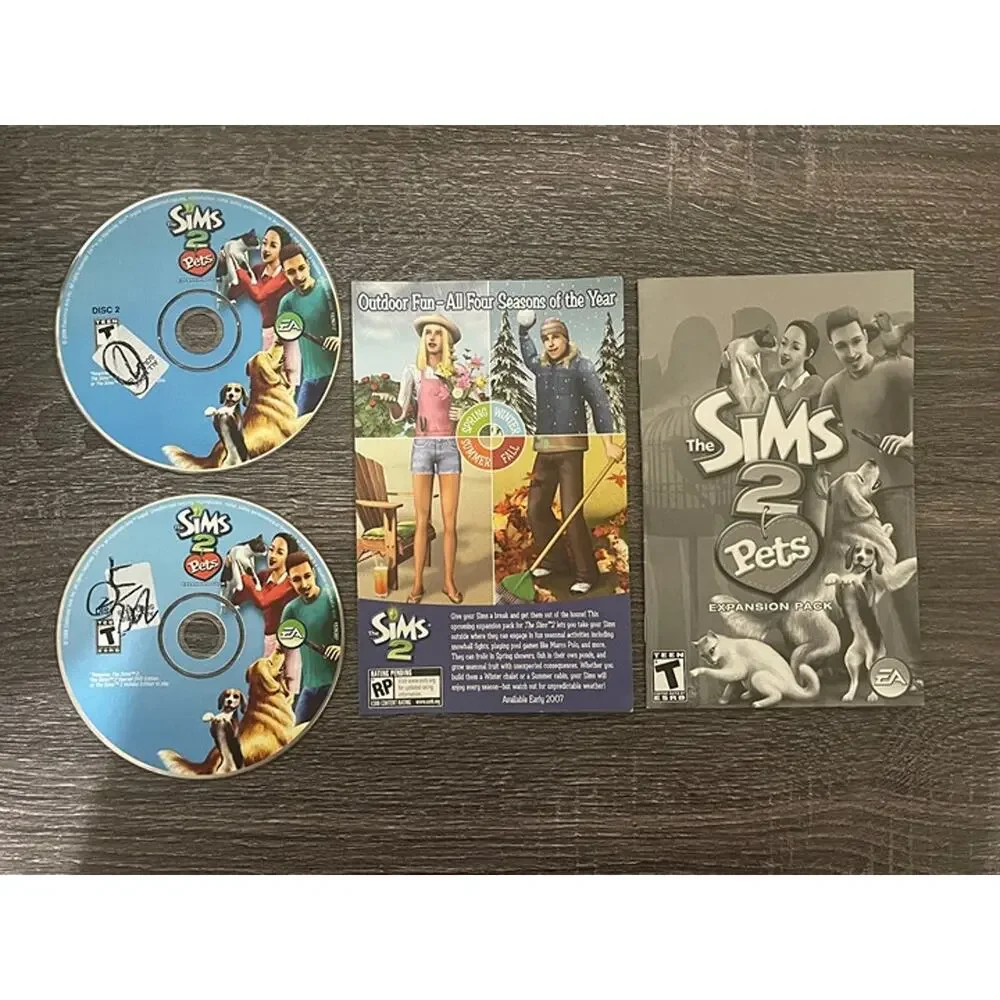 The Sims 2 Pets PC Game Expansion Pack Complete CD-ROM Set USED